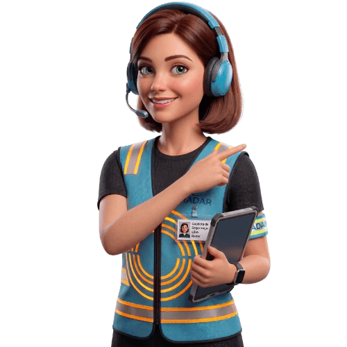 LéIA com smartphone — assistente Radar LéIA